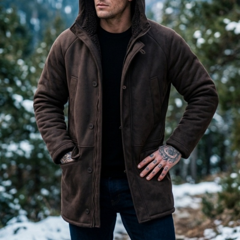New Men's Faux Fur Lined Hoode - огляд і ціна Hunting Outdoor Jacket