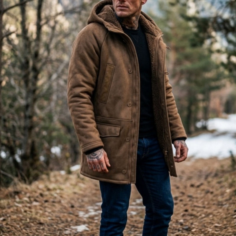 New Men's Faux Fur Lined Hoode - огляд і ціна Hunting Outdoor Jacket
