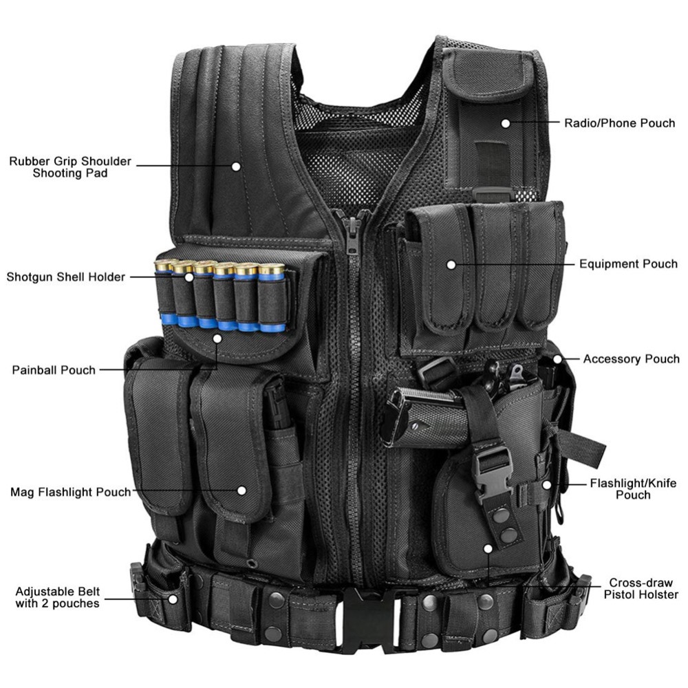 Adjustable Molle Tactical Vest - огляд і ціна Hunting Outdoor Jacket