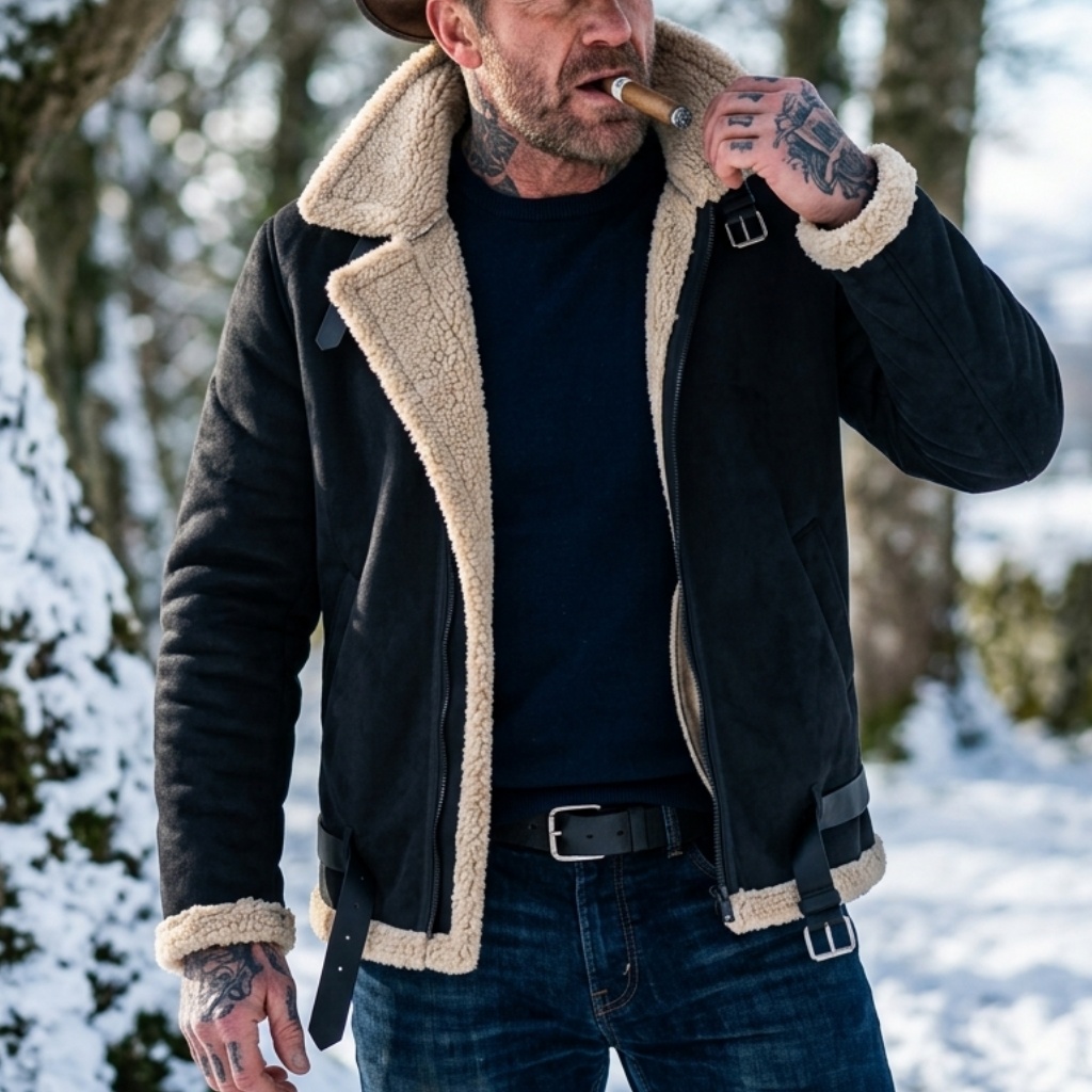 Men Winter Faux Suede Jacket F - огляд і ціна Hunting Outdoor Jacket